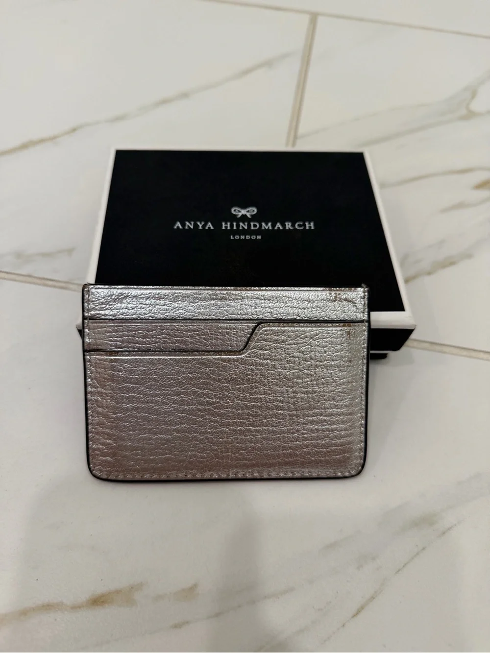 Anya Hindmarch - Silver Googly Eyes Card Holder in Box